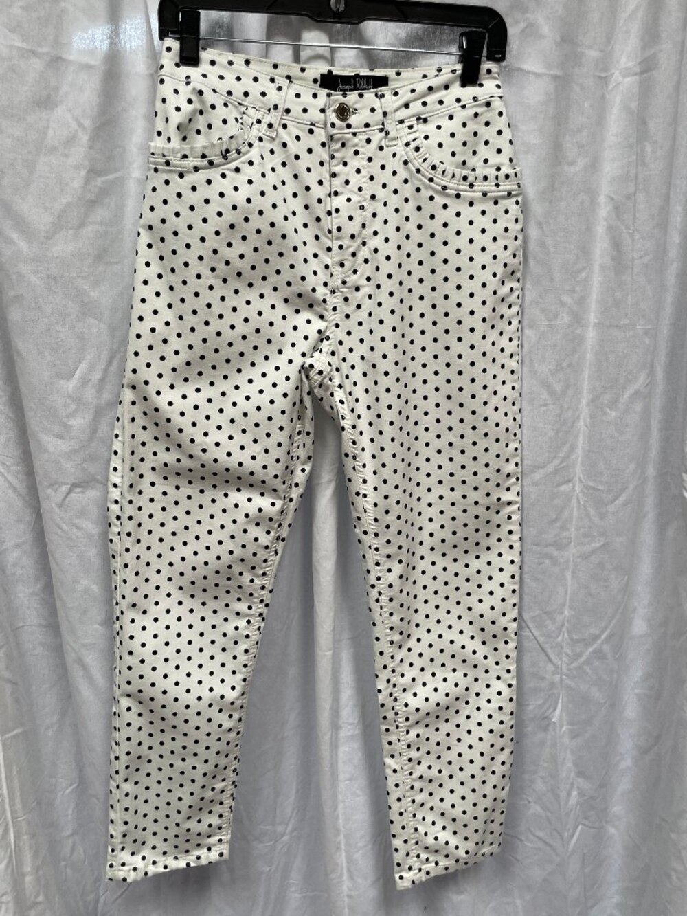 Joseph Ribkoff White Black Polka Dot Cropped Denim Jeans Size 10 (US)